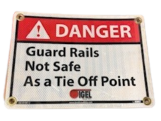 Picture of Sign / Reflect Guard Rail Not Safe